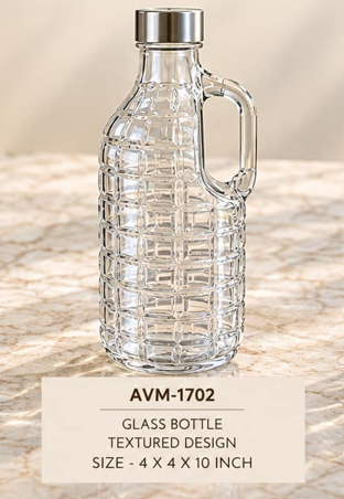 Bottles — handcrafted glassware manufactured by AVM Glass, Firozabad