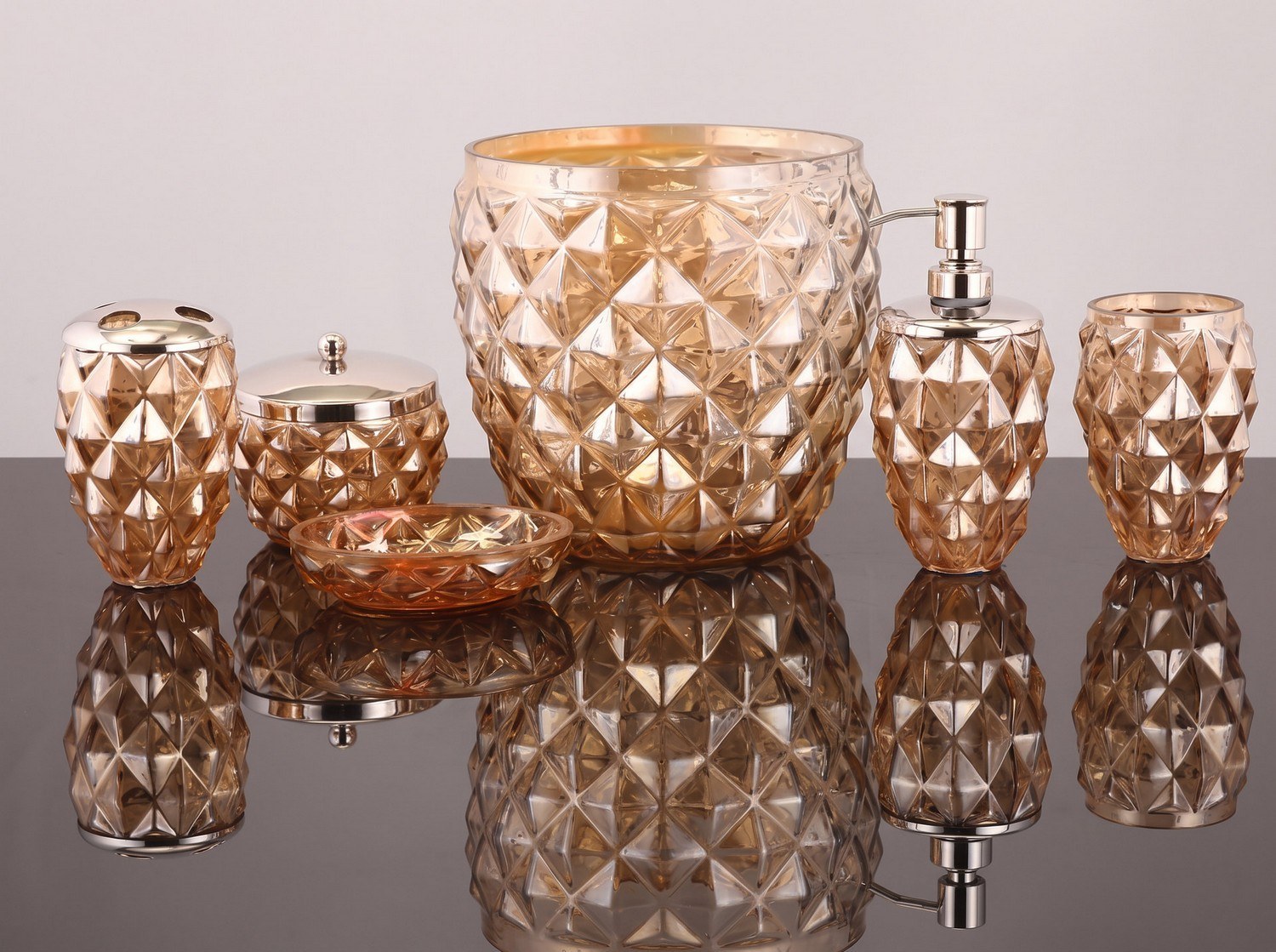 Bathroom Accessories — handcrafted glassware manufactured by AVM Glass, Firozabad