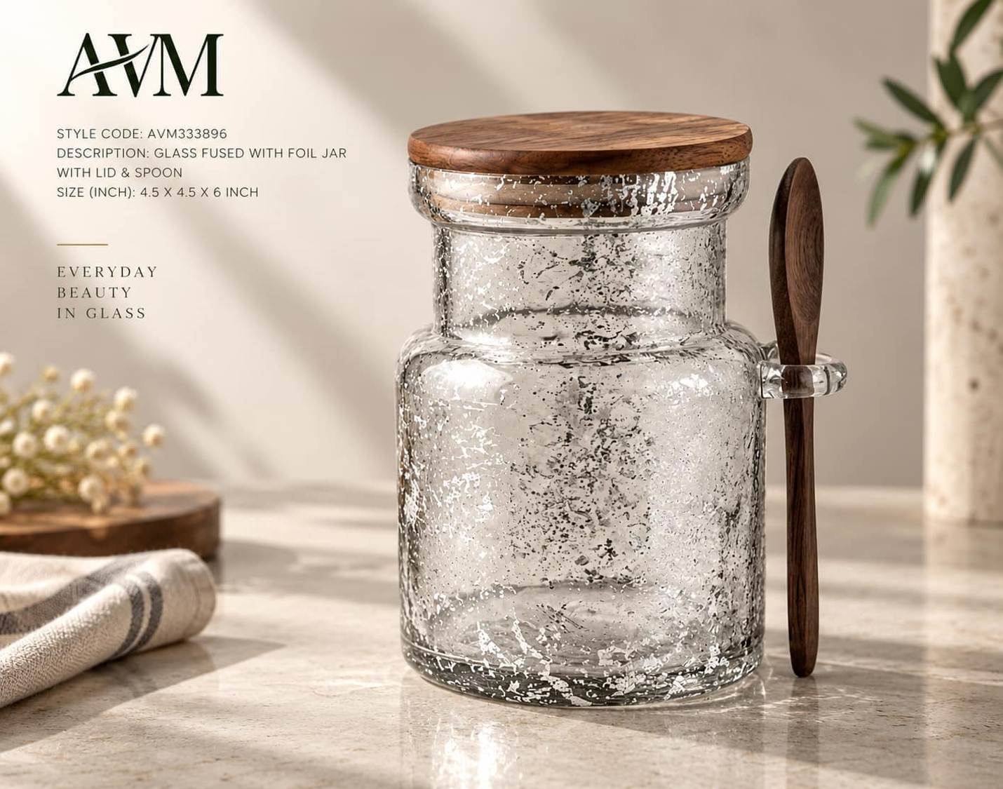 Jars — handcrafted glassware manufactured by AVM Glass, Firozabad